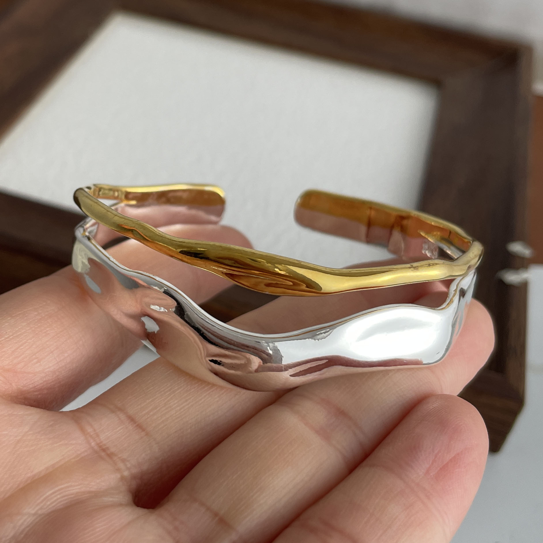 Men'S Accessories Trending - สร้อยข้อมือเงินแท้ 925 สําหรับผู้หญิงผู้ชายอุปกรณ์เสริมแนวโน้ม Vintage Gold Gold