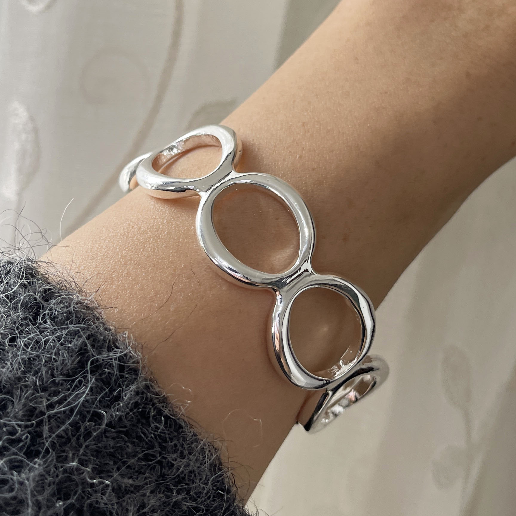Men'S Accessories Trending - กำไลข้อมือเงินแท้ 925 สำหรับผู้หญิงผู้ชาย เครื่องประดับเชือกถัก ดีไซน์วงกลวง จี้รูปวงกลม