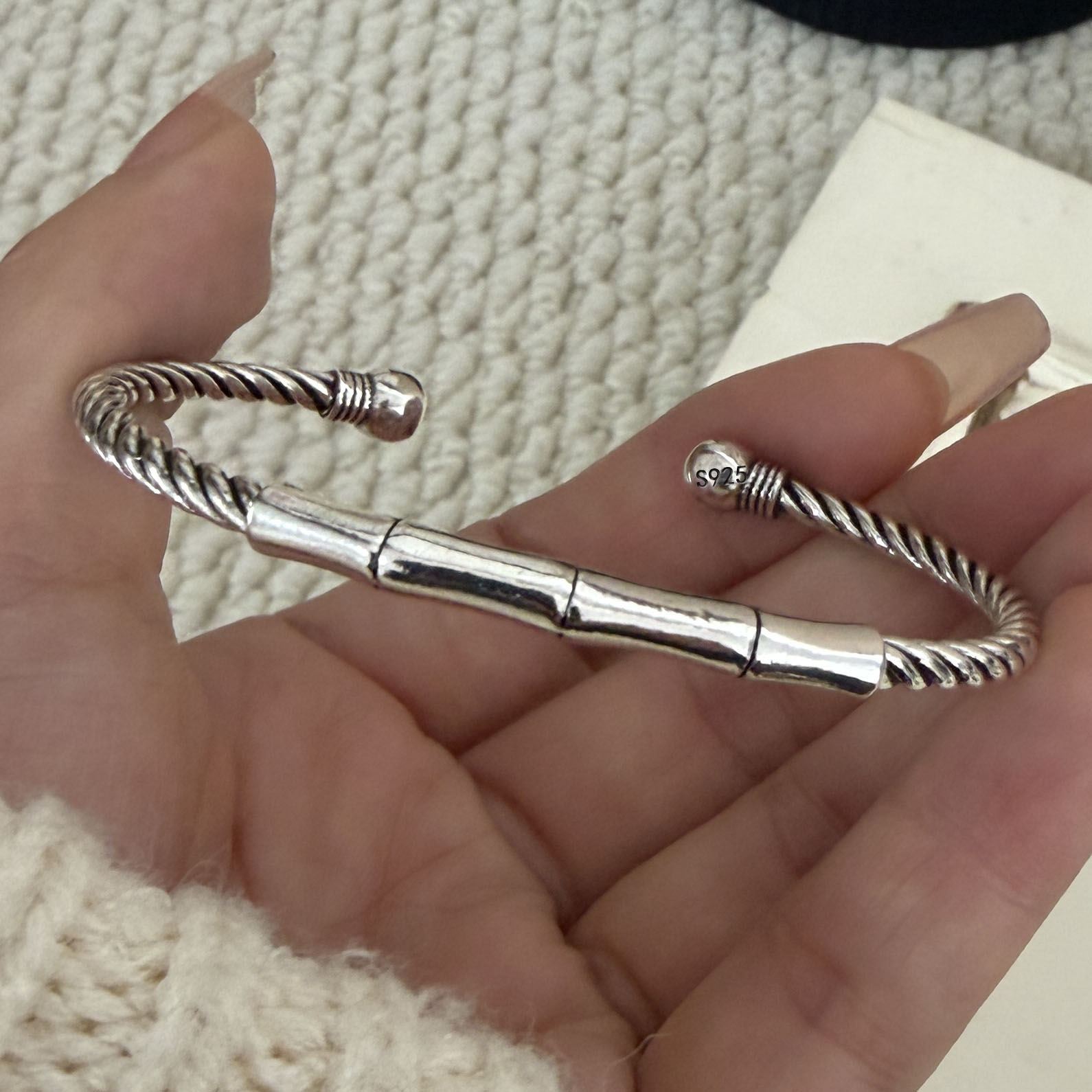 Men'S Accessories Trending - สร้อยข้อมือเงินแท้ 925 สำหรับผู้หญิงผู้ชาย สายร้อยแบบวินเทจ จี้แท่ง ของขวัญเครื่องประดับสำหรับงานปาร์ตี้