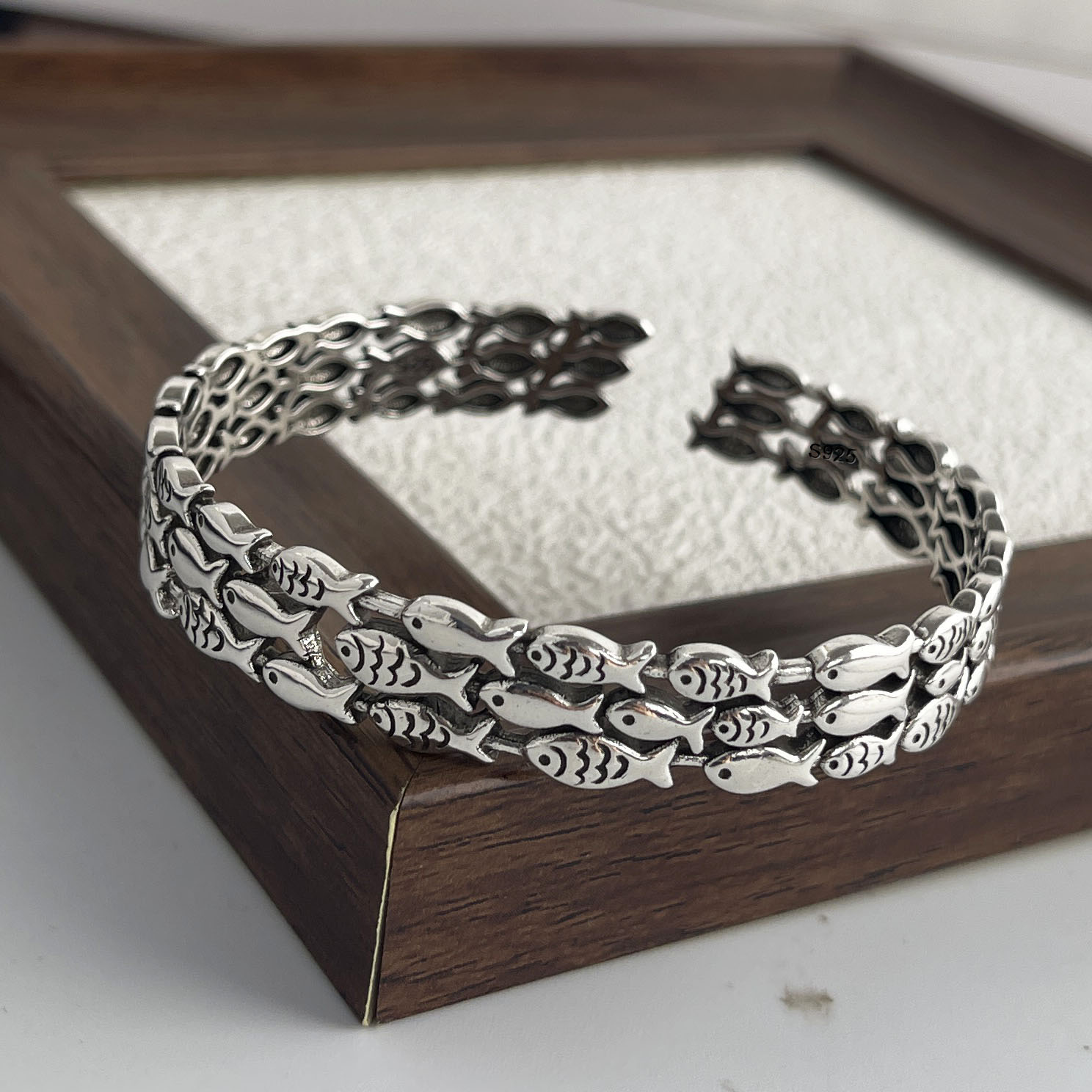Men'S Accessories Trending - สร้อยข้อมือเงินแท้ 925 สําหรับผู้หญิงผู้ชาย String อุปกรณ์เสริมแนวโน้มปลารูปร่างรูปแบบจี้เครื่องประดับของขวัญ
