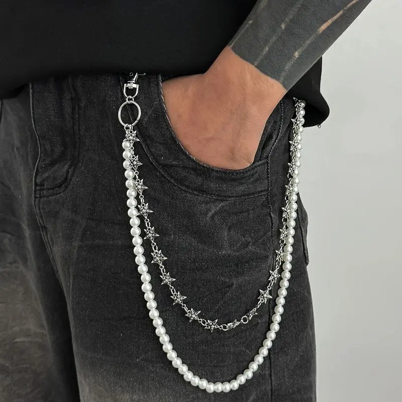Men'S Accessories Trending - Salircon Vintage Punk Metal Pentagram กางเกง