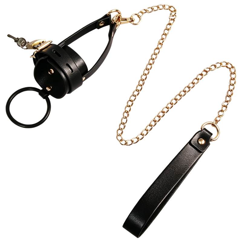 Men'S Vegan Accessories - เครื่องยืดอวัยวะเพศชายแบบหนังพร้อมสายรัด แหวนรัดถุงอัณฑะ กรงครอบอวัยวะเพศชาย ของเล่นทางเพศแบบ BDSM สำหรับผู้ชาย