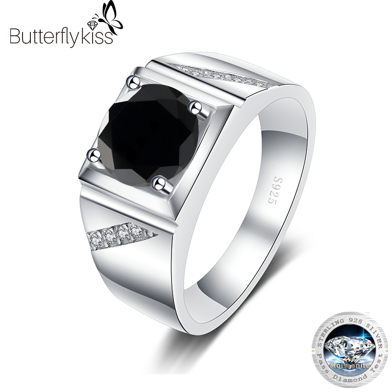 Men'S Accessories Hand Bands - Butterflykiss คลาสสิก 925 เงินสเตอร์ลิง Moissanite แหวนผู้ชาย