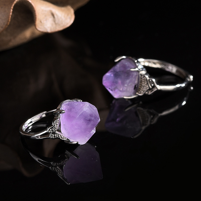 ธรรมชาติ Amethyst Hand แกะสลัก - Men'S Accessories Hand Bands บทวิจารณ์และราคา