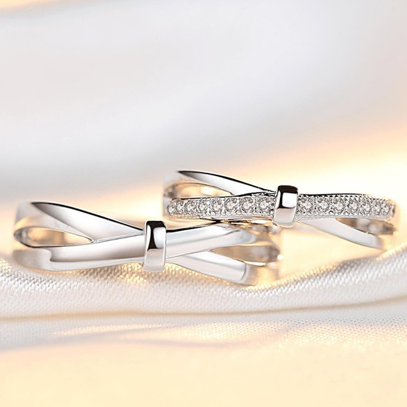 โรแมนติก Bowknot แหวนคู่คริสตั - Men'S Accessories Hand Bands บทวิจารณ์และราคา