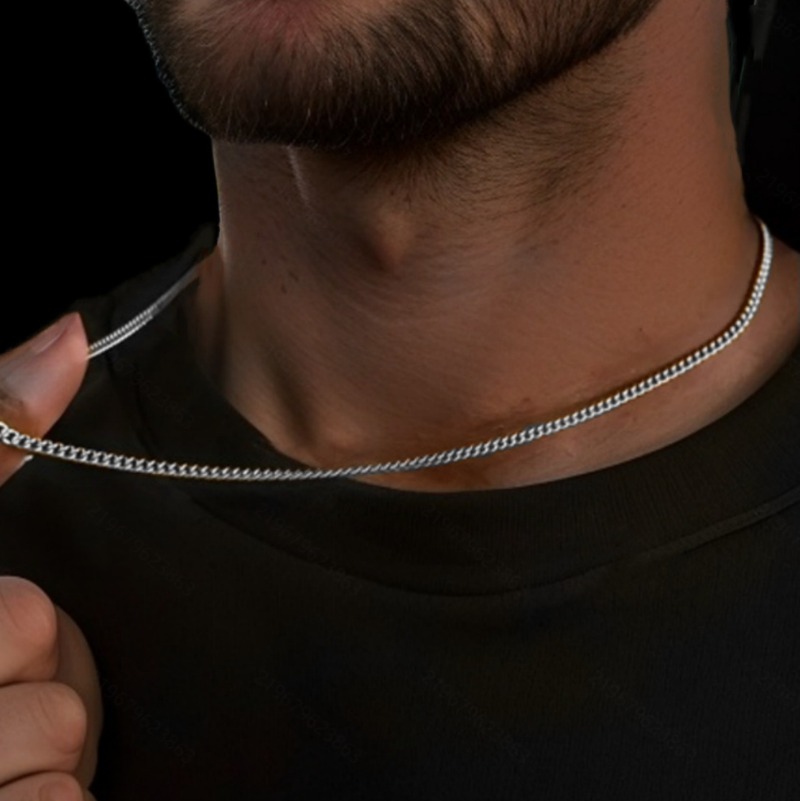 สร้อยคอคิวบันผู้ชายขนาด 2 มม.  - Men'S Accessories Trending บทวิจารณ์และราคา