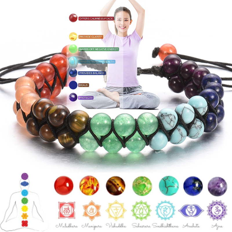Double Layer 7 Chakra สร้อยข้อ - Men Accessories India บทวิจารณ์และราคา