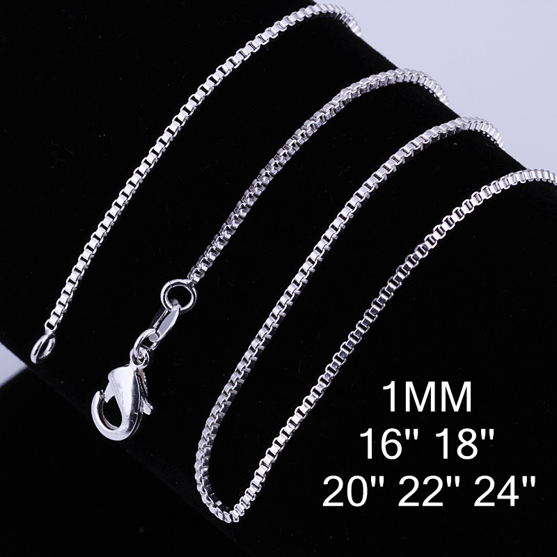 10pcs 16-24 นิ้ว 925 เงินสเตอร - Men Accessories Gift Box บทวิจารณ์และราคา