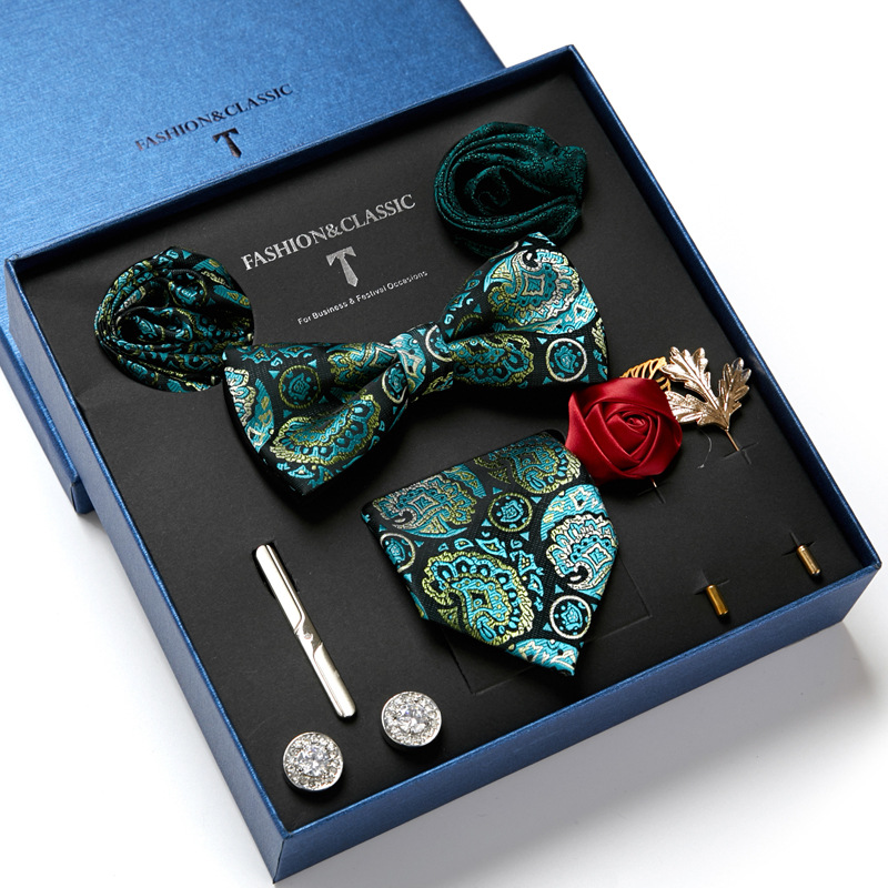 สีเขียว Mens Tie ของขวัญกล่องผ - Neck Tie Set Box บทวิจารณ์และราคา