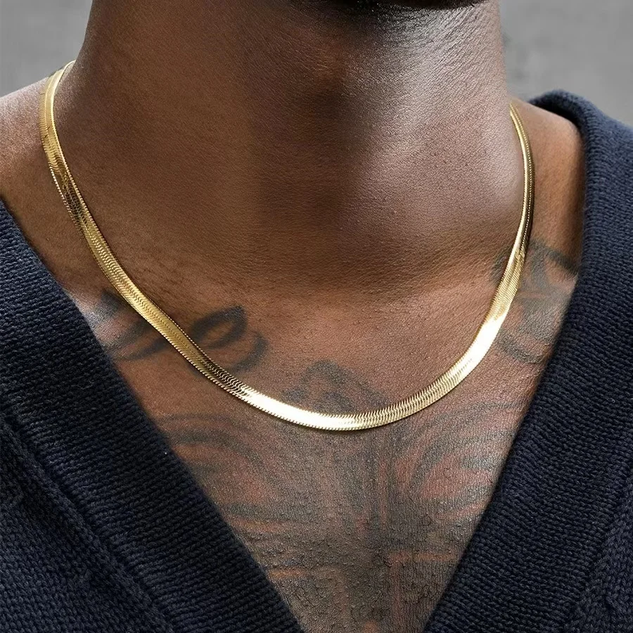 สร้อยคอโซ่งูแบน4มม. สีเงินสเตอ - Men'S Accessories Trending บทวิจารณ์และราคา