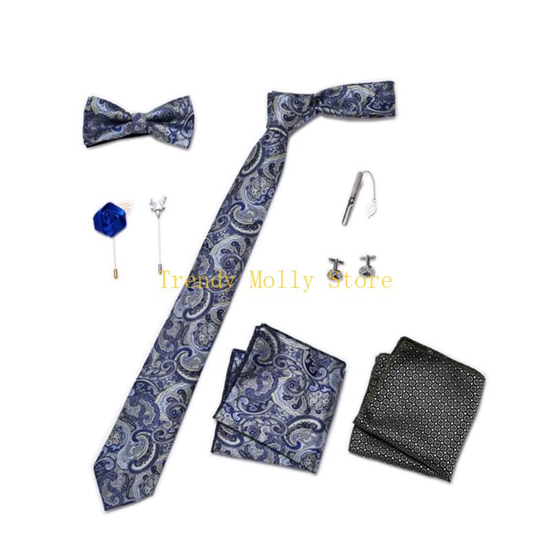 N5KB 9PCS แฟชั่นผู้ชายคอ Tie ช - Neck Tie Set Box บทวิจารณ์และราคา